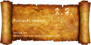 Korach Hunor névjegykártya